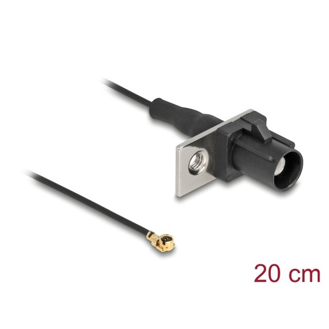 Delock Antenna Cable FAKRA A plug to MHF® I plug 1.13 - 20 cm 1 prepunched hole