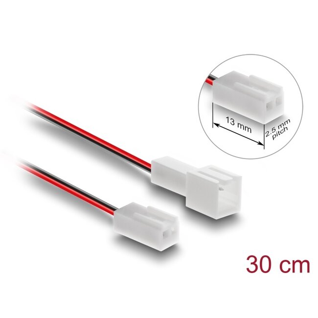 Delock Fan Extension Cable male to female 2 pin 30 cm