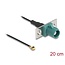 Delock Antennenkabel FAKRA E Stecker zu MHF® I Stecker 1,13 - 20 cm 2 vorgestanzte Löcher