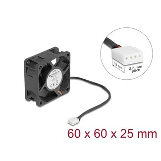 DeLOCK Delock Axial Fan 12 V DC, 60 x 60 x 25 mm black