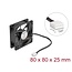 Delock Axial Fan 12 V DC, 80 x 80 x 25 mm black