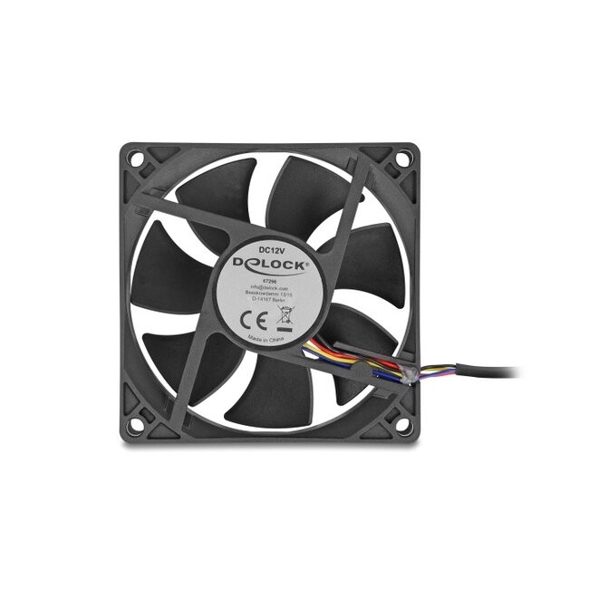 Delock Axial Fan 12 V DC, 80 x 80 x 25 mm black