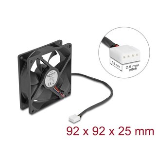 DeLOCK Delock Axial Fan 12 V DC, 92 x 92 x 25 mm black
