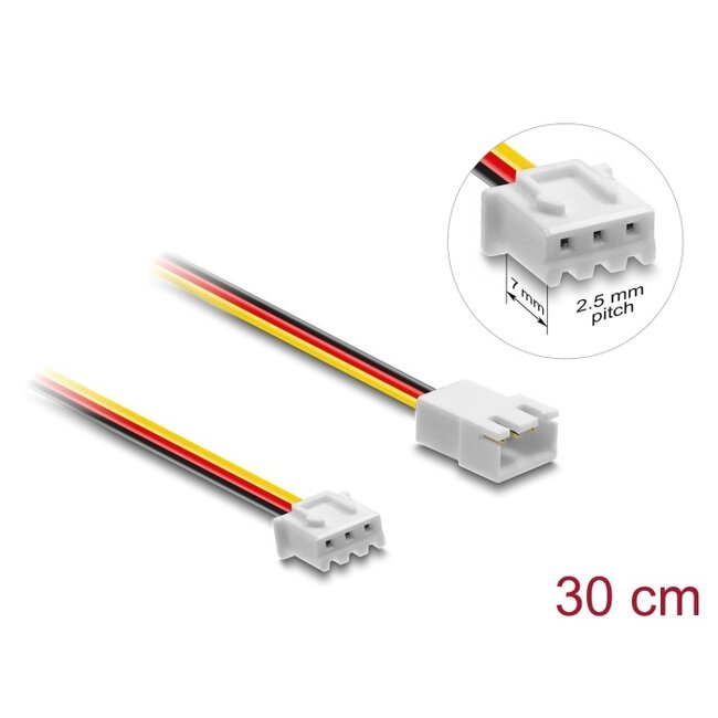 Delock Fan Extension Cable male to female 3 pin 30 cm