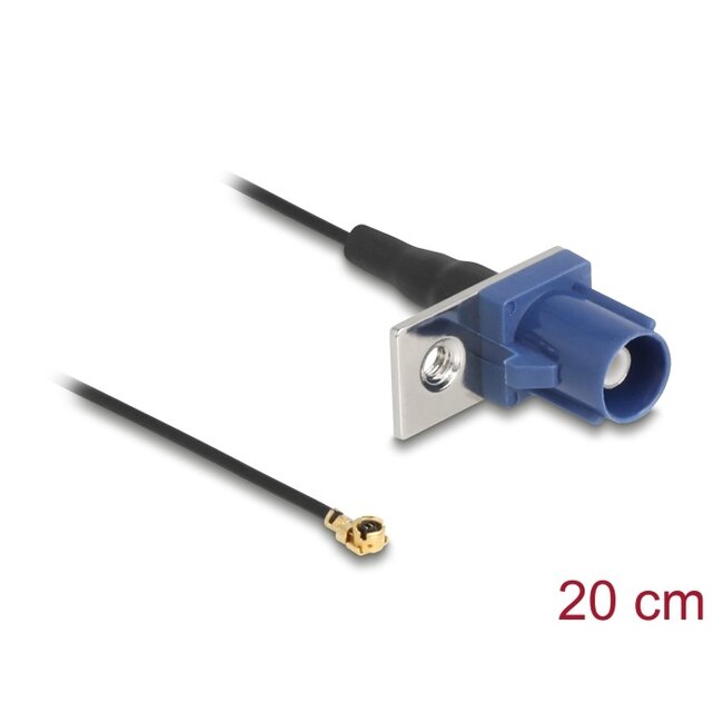 Delock Antenna Cable FAKRA C plug to MHF® I plug 1.13 - 20 cm 1 prepunched hole