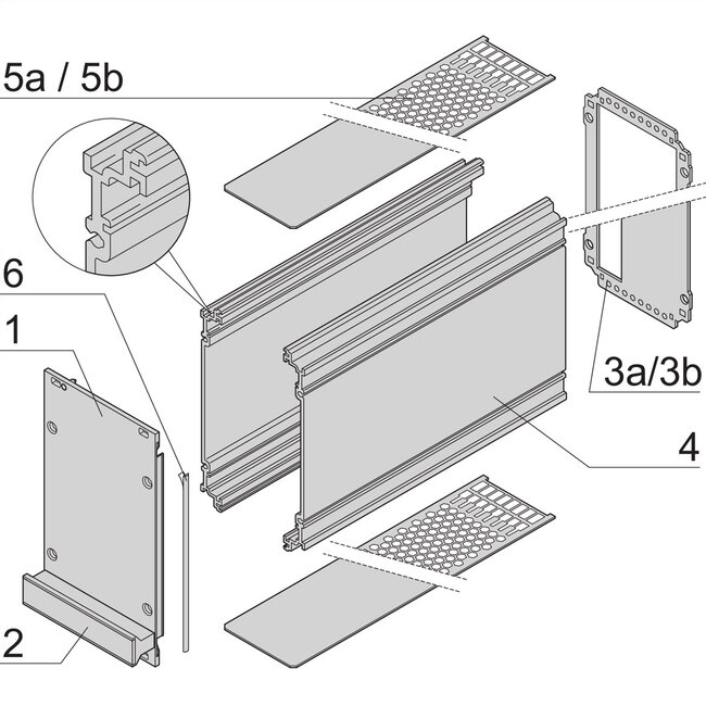 SCHROFF Insteekmodule type frame PRO Kit, Afgeschermd, geperforeerd, 1 Connector, 3 HE, 8 HE, 167 mm