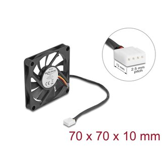 DeLOCK Delock Axial Fan 12 V DC, 70 x 70 x 10 mm black