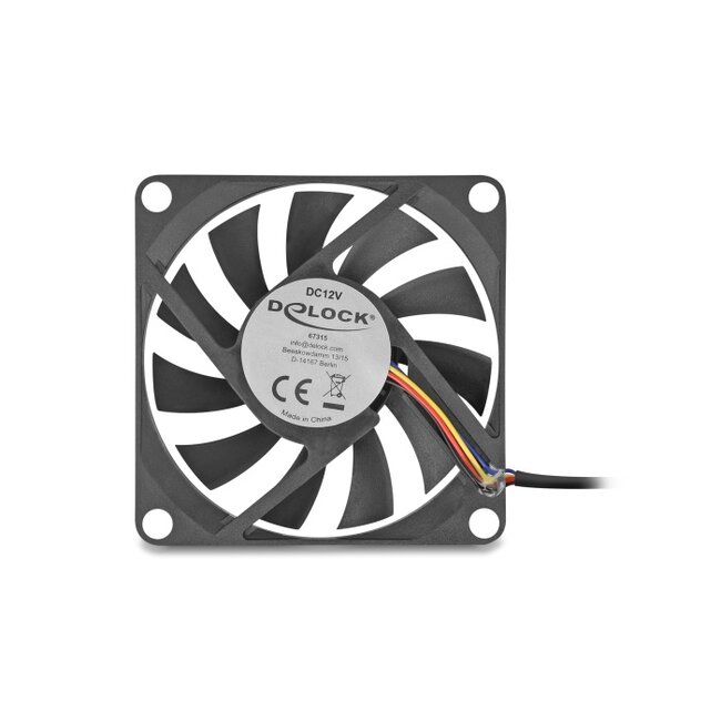 Delock Axial Fan 12 V DC, 70 x 70 x 10 mm black