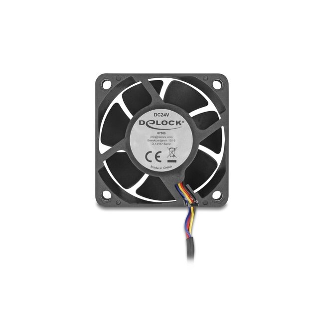 Delock Axial Fan 24 V DC, 60 x 60 x 25 mm black