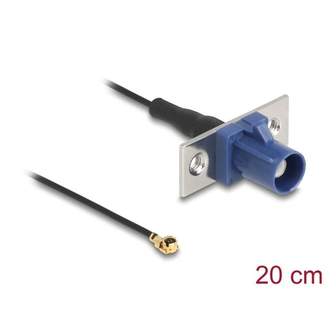 Delock Antenna Cable FAKRA C plug to MHF® I plug 1.13 - 20 cm 2 prepunched hole