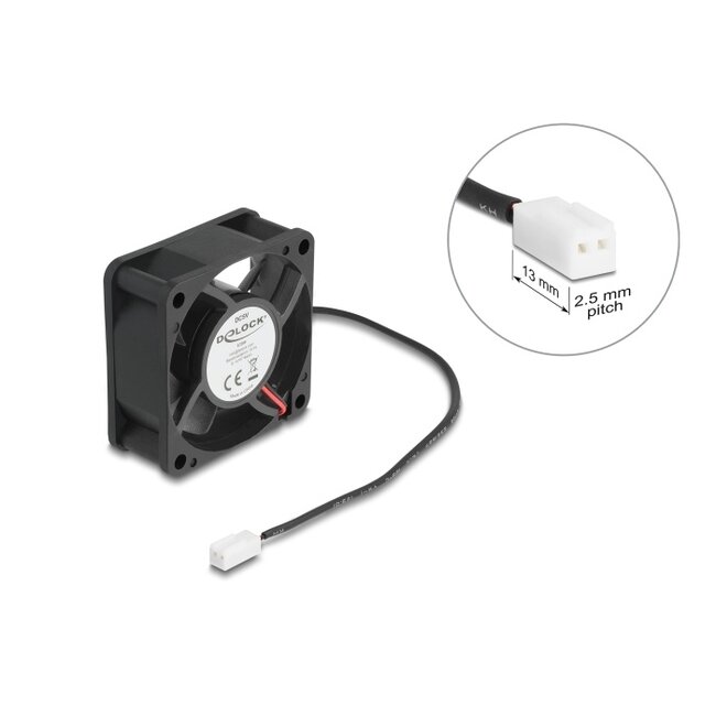 Delock Axial Fan 5 V DC, 60 x 60 x 25 mm black