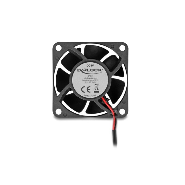 Delock Axial Fan 5 V DC, 60 x 60 x 25 mm black