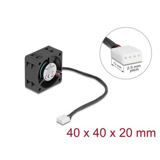DeLOCK Delock Axial Fan 24 V DC, 40 x 40 x 20 mm black
