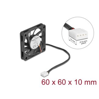 DeLOCK Delock Axial Fan 12 V DC, 60 x 60 x 10 mm black