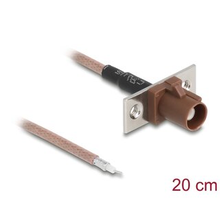 DeLOCK Delock Antenna Cable FAKRA F jack to open wires RG-316 20 cm 2 prepunched holes