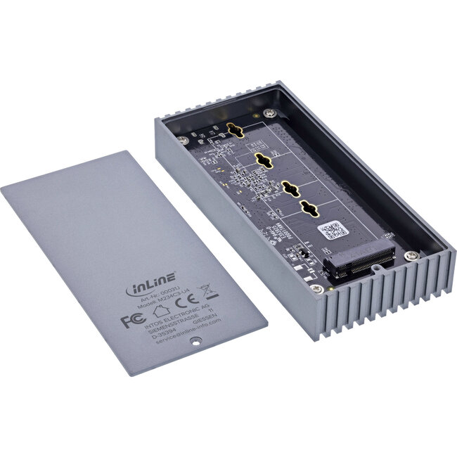InLine® USB4 M.2 SSD-behuizing, USB-C naar M.2 NVMe, 40Gb/s, aluminium