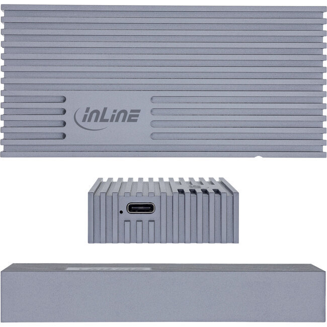 InLine® USB4 M.2 SSD-behuizing, USB-C naar M.2 NVMe, 40Gb/s, aluminium