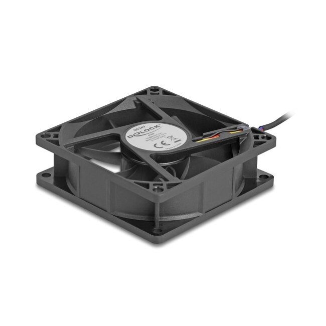 Delock Axial Fan 24 V DC, 80 x 80 x 25 mm black