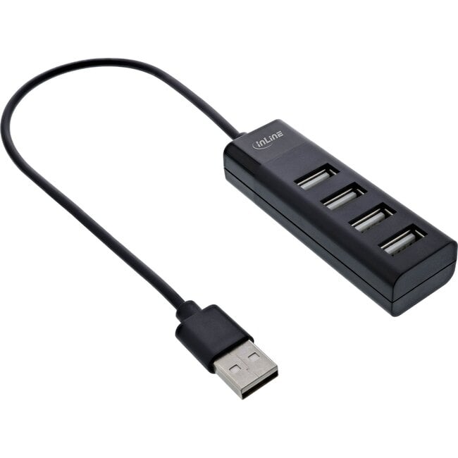 InLine USB hub (USB-A) | 4x USB-A | USB2.0 | compact | 0,30 meter