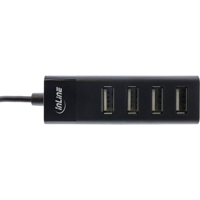 InLine USB hub (USB-A) | 4x USB-A | USB2.0 | compact | 0,30 meter