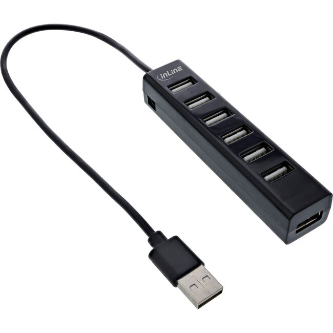 InLine USB hub (USB-A) | 7x USB-A | USB2.0 | compact | 0,30 meter