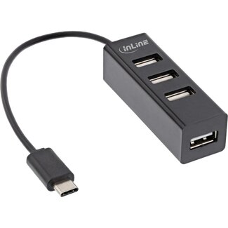 InLine InLine USB hub (USB-C) | 4x USB-A | USB2.0 | compact | 0,15 meter