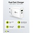Goobay USB lader | USB-C PD + USB-A QC | GaN | 30W | wit