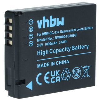 VHBW Camera accu compatibel met Leica BP-DC10 en Panasonic DMW-BCJ13 | 1000 mAh