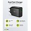 Goobay USB lader | USB-C PD + USB-A QC | GaN | 30W | zwart