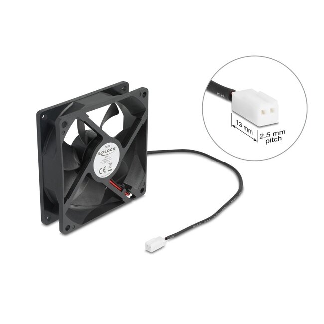 Delock Axial Fan 5 V DC, 92 x 92 x 25 mm black