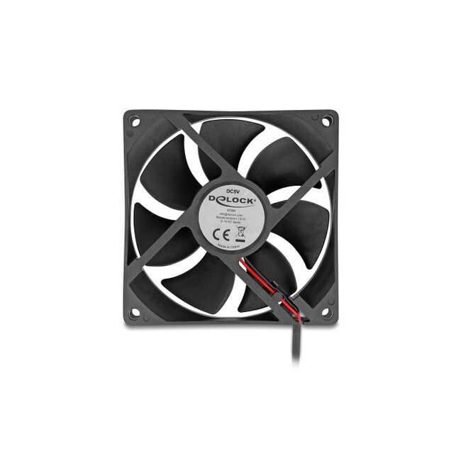 Delock Axial Fan 5 V DC, 92 x 92 x 25 mm black