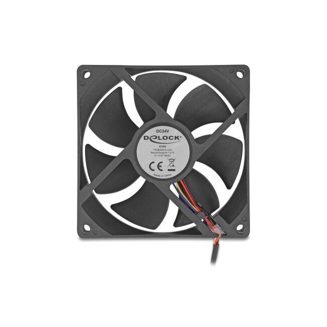 Delock Axial Fan 24 V DC, 92 x 92 x 25 mm black