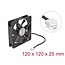 Delock Axial Fan 24 V DC, 120 x 120 x 25 mm black