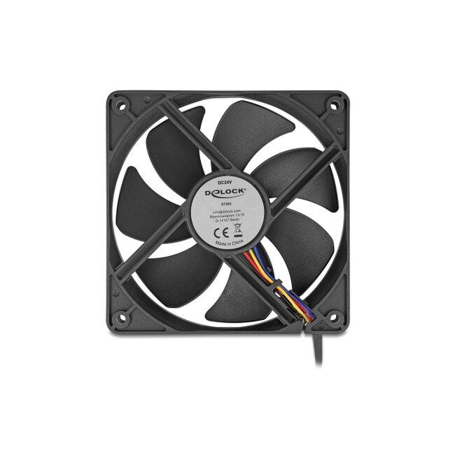 Delock Axial Fan 24 V DC, 120 x 120 x 25 mm black