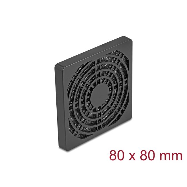 Delock Fan Grill with Dust Filter 80 x 80 mm black
