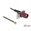 Delock Antenna Cable FAKRA D plug to MHF® I plug 1.13 - 20 cm 1 prepunched hole