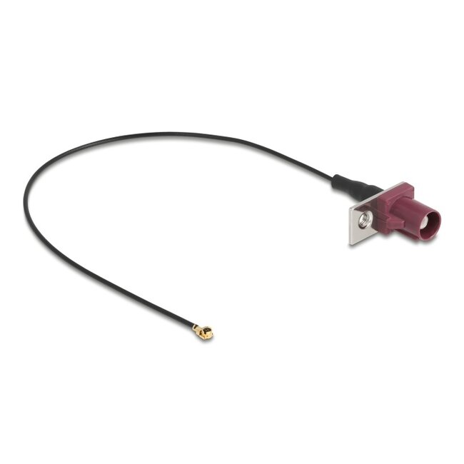 Delock Antenna Cable FAKRA D plug to MHF® I plug 1.13 - 20 cm 1 prepunched hole