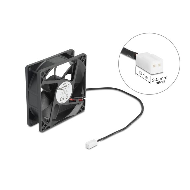 Delock Axial Fan 5 V DC, 80 x 80 x 25 mm black