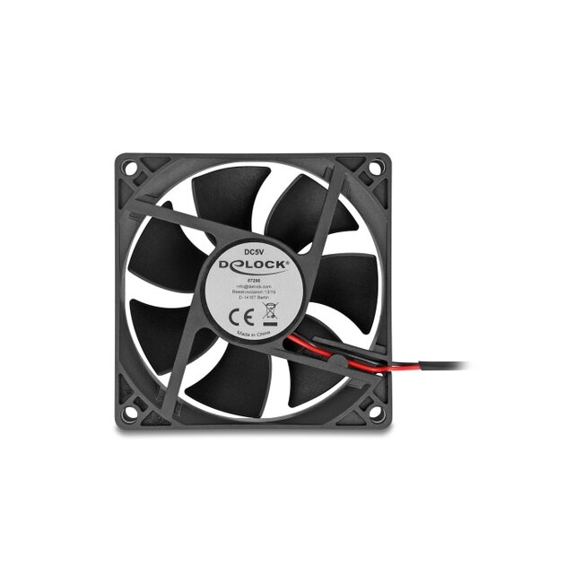 Delock Axial Fan 5 V DC, 80 x 80 x 25 mm black