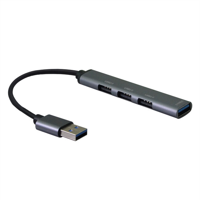 STANDARD USB 2.0 Hub, 1x A, 4x A Ports, (3x USB 2.0 +1x USB 3.2 Gen1)