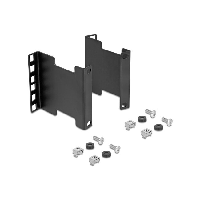 Delock Server Rack depth expansion adapter mounting kit for extending the mounting depth up to 10 cm 2U black