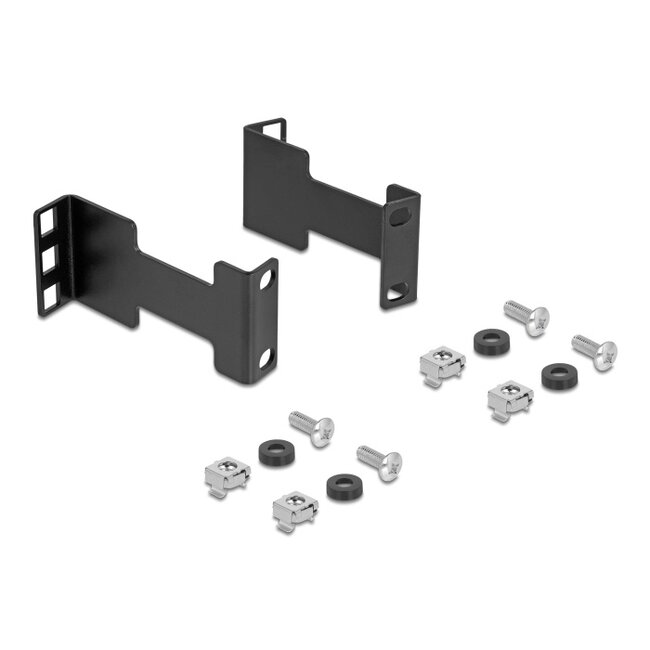 Delock Server Rack depth expansion adapter mounting kit for extending the mounting depth up to 10 cm 1U black