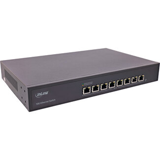 InLine® InLine® netwerkswitch 8-poorts, 10Gigabit Ethernet, 19", metaal, ventilator