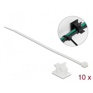 DeLOCK Tie-wraps met kabelklemmen | 200 x 3,6mm | transparant | 10 stuks