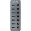 InLine USB hub (USB-A/USB-C) | 7x USB-A + 7 schakelaars | USB3.0 | externe voeding | aluminium | 1 meter