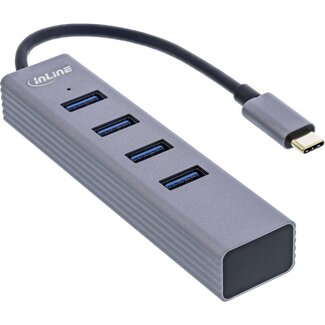 InLine InLine USB hub (USB-C) | 4x USB-A | USB3.0 5 Gbps | aluminium | 0,15 meter