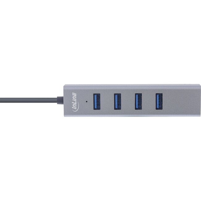 InLine USB hub (USB-C) | 4x USB-A | USB3.0 5 Gbps | aluminium | 0,15 meter