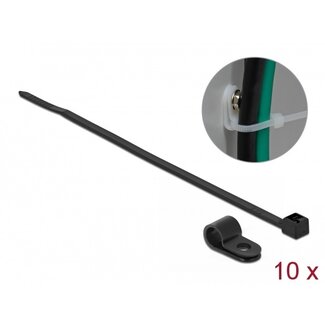 DeLOCK Tie-wraps met montageklem | 150 x 2,5mm | zwart | 10 stuks