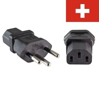 DINIC C13 - Type J / Zwitserland stroomadapter | zwart