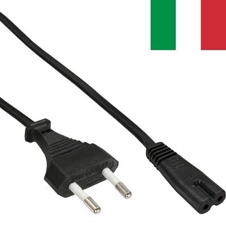InLine C13 (recht) - Type C / Italië (recht) stroomkabel | 3x 0,75mm | wit | 1,8 meter
